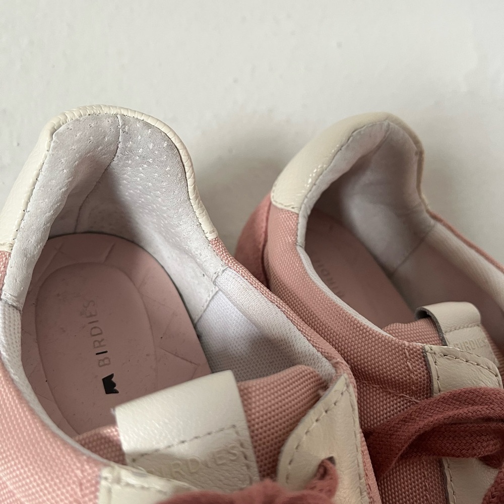 BIRDIES Women's Roadrunners in Rosette Pink and White Sneakers Size 7.5 - Picture 10 of 11